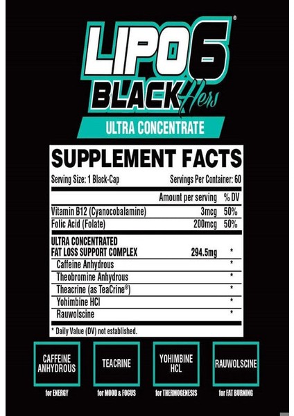 Lipo 6 Hers Ultra Fat Burner Concentrate 60 Capsules fiyatları