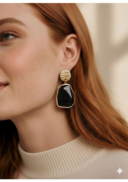 Vintange Tarzı Siyah Gold Büyük Sallantılı Kadın Küpe fiyatları