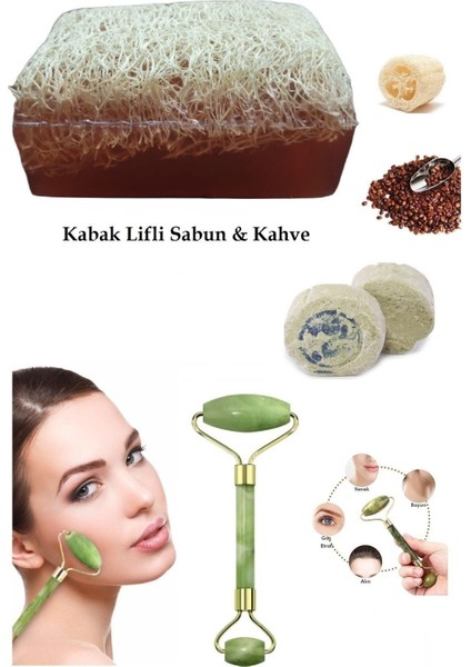 3'lü Set Kabak Lifli Sabun & Kahve Çift Taraflı Yüz Masaj Aleti