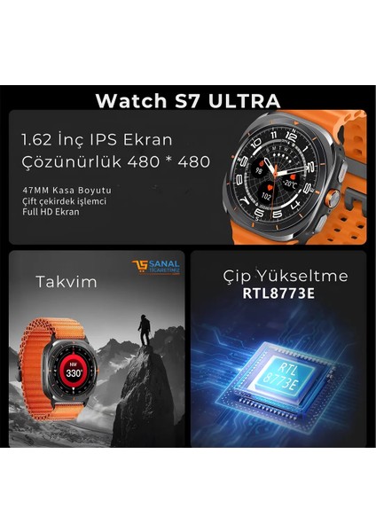 Watch S7 Ultra Arama Konuşma Özellikli Akıllı Saat