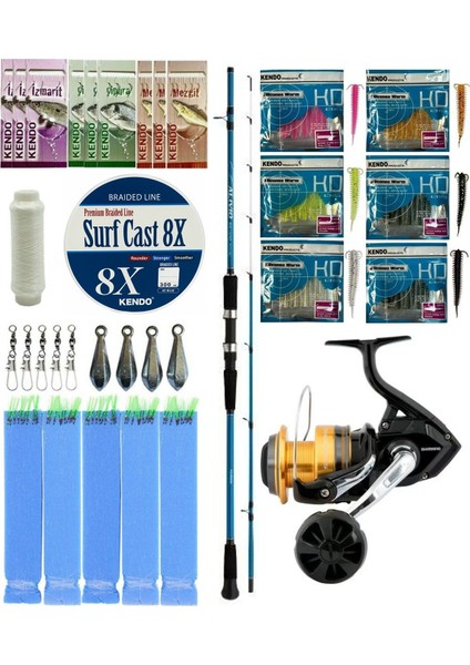 Hazır Tekne Oltası Seti Shimano Kamış Alivio Boat Quiver 2,10M 50-150G 2pc&shimano Makina Socorro 6000 Sw