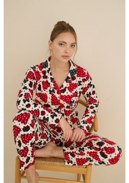 Kadın Gömlek Yaka Önden Düğmeli Saten Biyeli Göğüs Cepli Ince Süet Kışlık Uzun Kol Pijama Takımı indirimleri