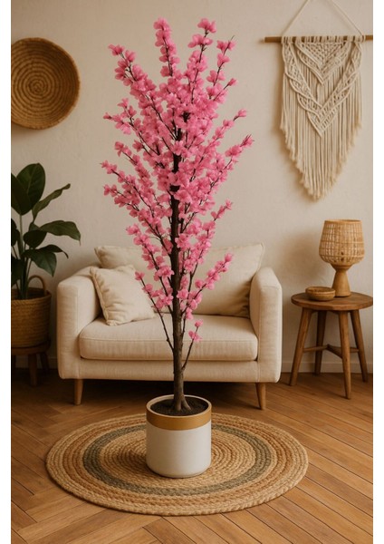 Yapay Kiraz Çiçeği 180 cm Lüx Metal Saksı Dahil fiyatları