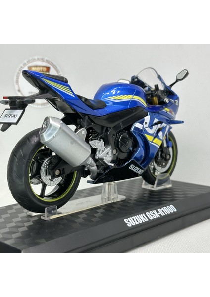 Suzuki GSX-R1000 Lacivert 1:12(17) Diecast Metal Stantlı Motosiklet Model – Suzuki Lisanslı modelleri