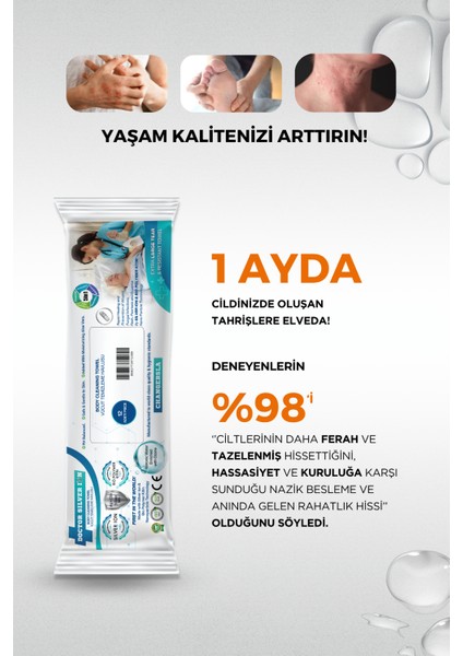 Gümüş Iyonlu Kremli Vücut Temizleme Havlusu – 12’li x 3 Paket (36 Adet) modelleri