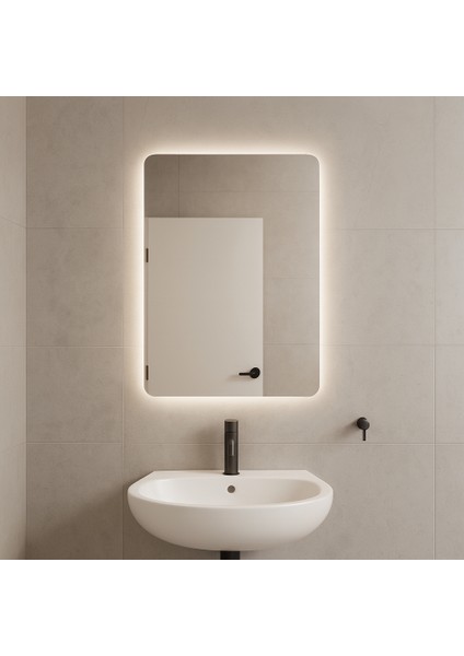 Aurelia LED Ayna – Lüks Köşeleri Yuvarlatılmış Dikdörtgen Ayna fiyatları