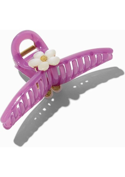 Claire's Çiçekli Mandal Toka (Mor)