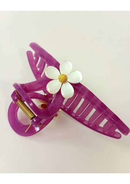 Claire's Çiçekli Mandal Toka (Mor) modelleri