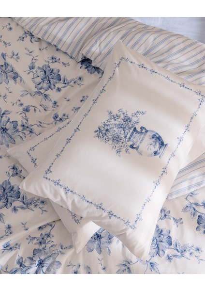Chapele Çift Kişilik %100 Pamuk Ranforce Baskılı Nevresim Takımı - Mavi fırsatları