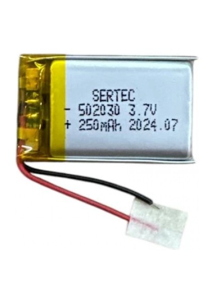 502030 3.7V 250 Mah Li-Polymer Pil DEVRELI/1.5A