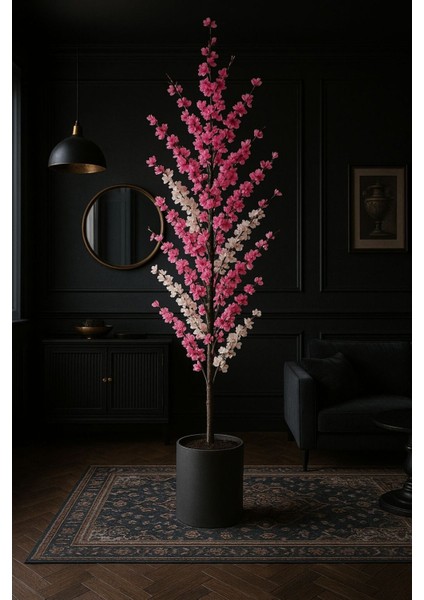 Yapay Ağaç Japon 180 cm Kiraz Çiçeği Lux Metal Saksı Dahil
