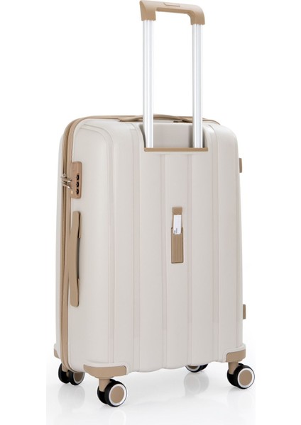 Üçlü Polipropilen Valiz Seti V305 Kemik Şampanya indirimleri