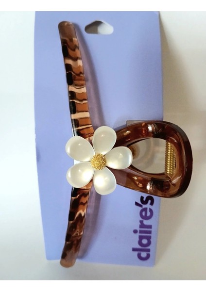 Claire's Çiçekli Mandal Toka (Kahve) fırsatları