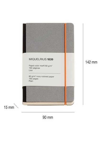 Notebook 1839 - Retro Gri Sert Kapak Çizgisiz Defter fiyatları