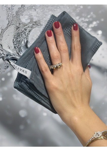 Aliva's Premium Mikrofiber Sihirli Temizlik Bezi- Cam ve Kurulama Bezi 40X60 cm Antrasit Gri Renk