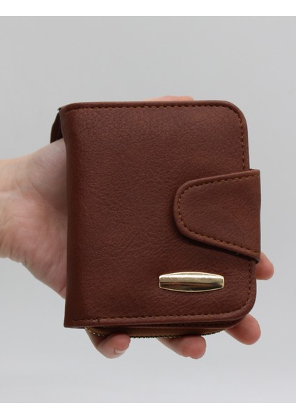 Elcikli Bozuk Para Gözlü Bol Kartlıklı Vizon Mini Kadın Cüzdanı modelleri