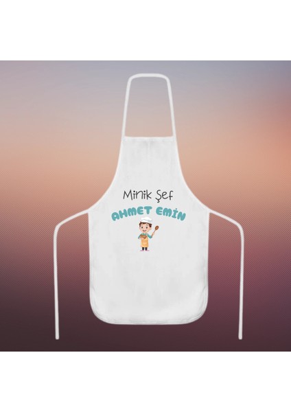 Minik Şef Isimli Çocuk Mutfak Önlüğü | Isme Özel Baskı | Polyester Kumaş, Dayanıklı Süblimasyon Baskı, Hediye Seçeneği