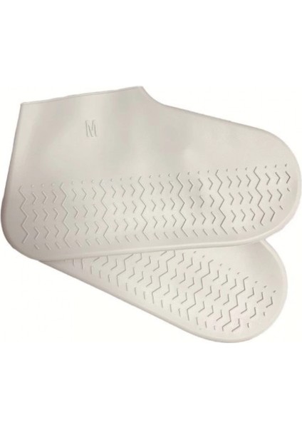 Silikon Ayakkabı Kılıfı Kaymaz Su Kir Geçirmez M Beden Beyaz (4887) fiyatları