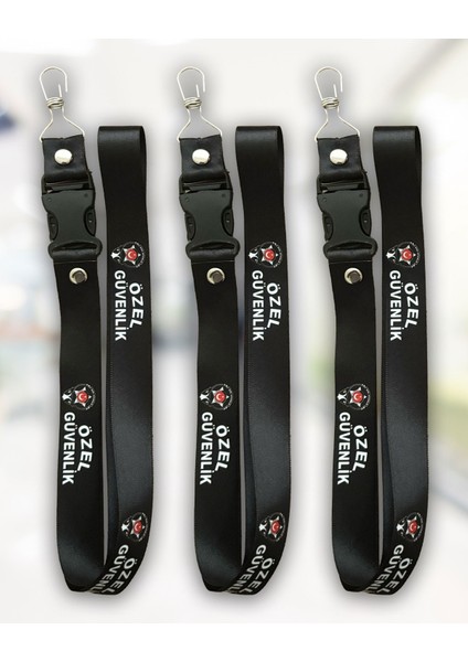 Özel Güvenlik Yaka Kartı Askısı, Güvenlik Kartları Için Yaka Kartı Askısı, 3'lü