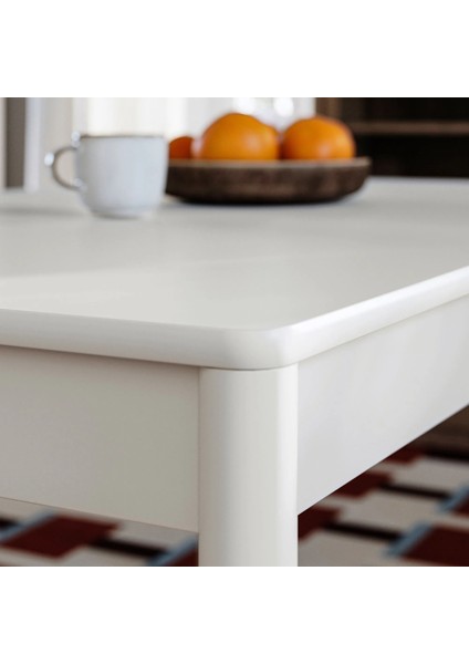 Tonstad Açılır Yemek Masası Kırık Beyaz 4 6 Kişilik 140 / 196 x 85 cm fırsatları