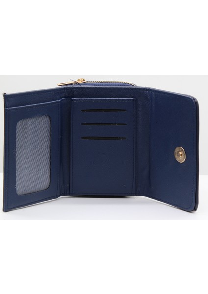 Lacivert Bozuk Para Gözlü Bol Kartlıklı Mini Kadın Cüzdanı 004