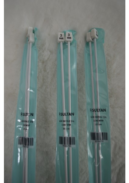 Lüx Beyaz Şiş (35 Cm) – 3 No 3 Adet