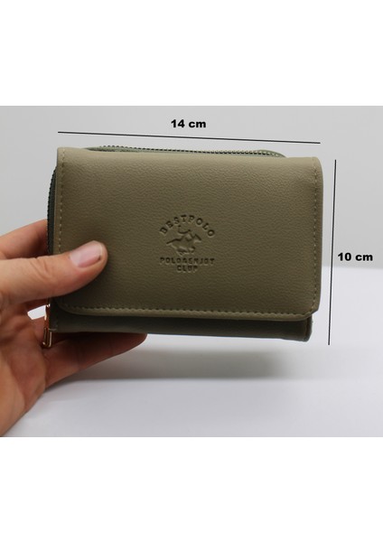 Haki Bozuk Para Gözlü Bol Kartlıklı Mini Kadın Cüzdanı 004