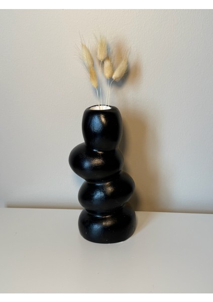 Iskandinav Tarzı Katmanlı Siyah Vazo- Heykelsi Dekoratif Vazo fiyatları