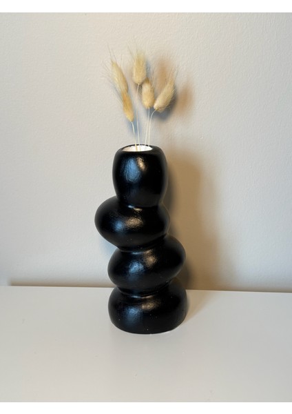 Iskandinav Tarzı Katmanlı Siyah Vazo- Heykelsi Dekoratif Vazo modelleri