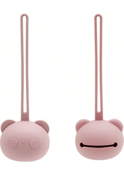Silikon Emzik Saklama Kutusu Emzik Tutucu Taşınabilir Askılı Panda Desenli Baby Pınk-Pembe fiyatları