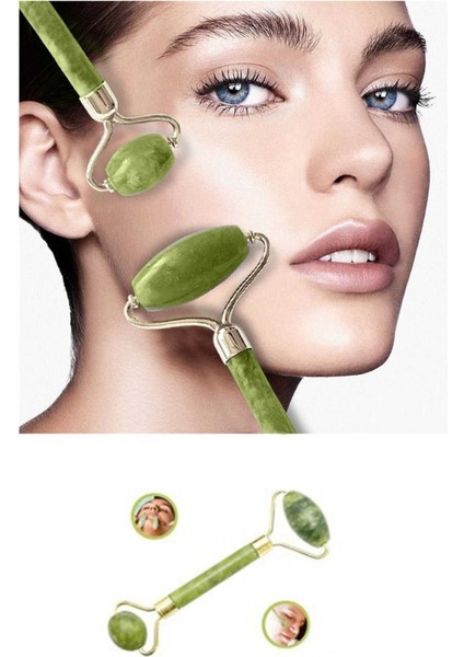 2'li Set Çift Taraflı Cilt Temizleme Fırçası Ve Yeşim Taşı Çift Taraflı Cilt Masaj Aleti modelleri