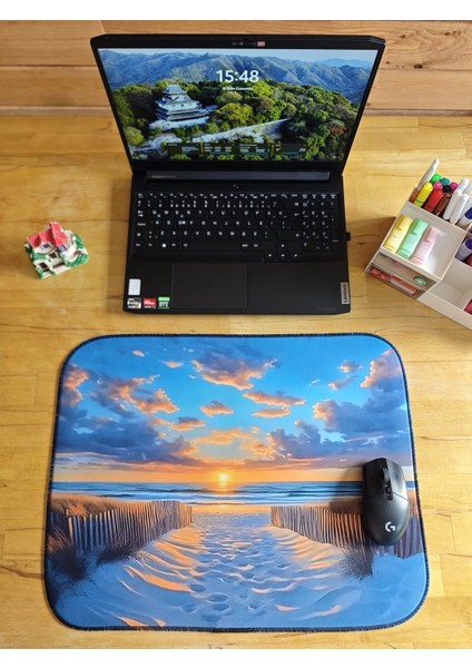 55X45 cm Deniz Manzarası Kaydırmaz Taban Speed Yüzey Oyuncu Mouse Pad Gaming Pad