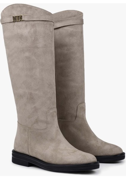 Kadın Valen Bej Süet Çizme