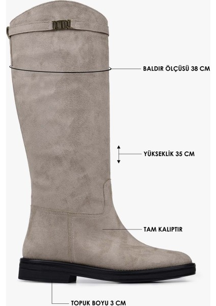 Kadın Valen Bej Süet Çizme fiyatları