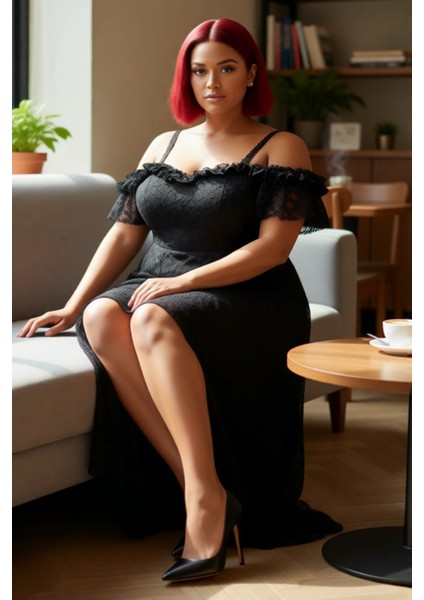 Kadın Şık Siyah A Kesim Maxi Abiye Elbise Carmen Yaka Düşük Kol Ile Özel Gecelerin Parıltısı. fırsatları