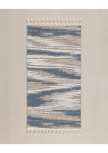 Grania Saçaklı Halı - Gri - 80X150 cm