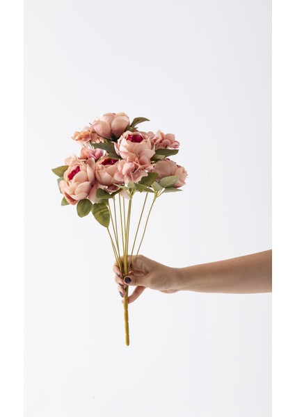 Yapay Ortancalı Şakayık Demeti Fuşya 45 cm 11 Dal