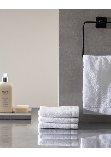 Avelia 4'lü %100 Pamuk El Havlusu - Beyaz - 30X50 cm