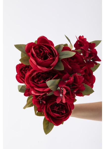 Yapay Ortancalı Şakayık Demeti Kırmızı 45 cm 11 Dal fırsatları