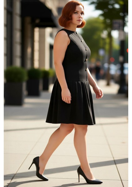 Kadın Kolsuz A Line Kayık Yaka Dokuma Mini Elbise Modern ve Zarif Görünüm Için Eşsiz Bir Seçenek modelleri