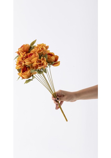 Yapay Ortancalı Şakayık Demeti Turuncu 45 cm 11 Dal modelleri