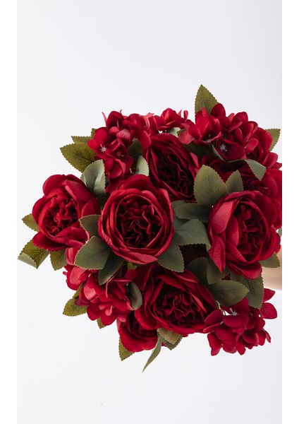 Yapay Ortancalı Şakayık Demeti Kırmızı 45 cm 11 Dal indirimleri