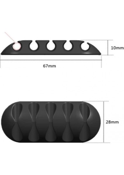 Kablo Tutucu 5 Kanallı 3lü Siyah (4887) fiyatları