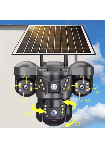 Ultimate 7070 Solar Güneş Enerjili İnsan Takibi 15MP 3 Lens 4G Akıllı Kamera Okam Pro Uygulama fiyatları