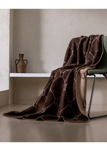 Erouan Jakarlı Pamuklu Tv Battaniye - Kahverengi modelleri