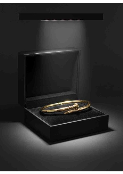 Çivi Tasarım Altın Kaplama Çelik Bileklik