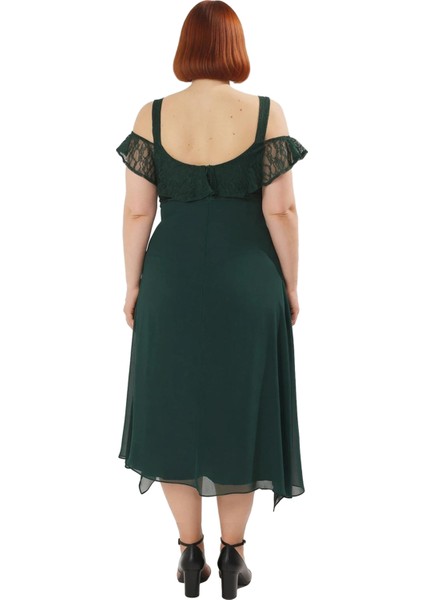 Kadın Büyük Beden Şık V Yaka Düşük Kol Detaylı Skater Maxi Elbise Yaz Akşamları ve Özel Günler Için fiyatları