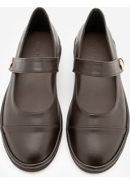 Kadın Loafer Bantlı Cırt Cırtlı Günlük Ayakkabı Vorpe Kahve