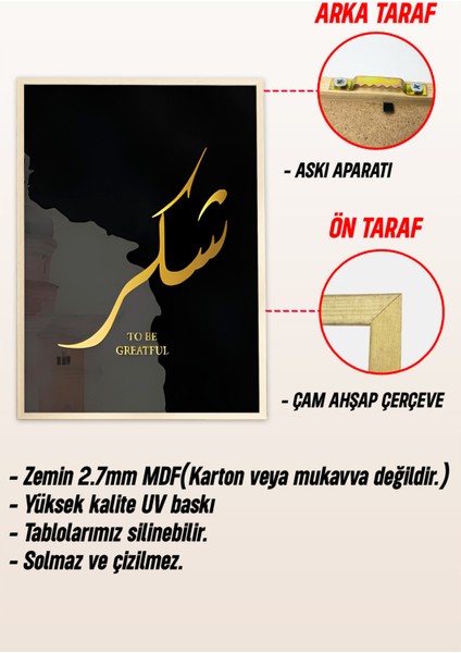 ✨ Sabır • Tevekkül • Şükür 3’lü Çerçeveli Tablo Seti (23X32, 32X42, 42X62 Cm) ✨🌸 CRV1213 23 x 32