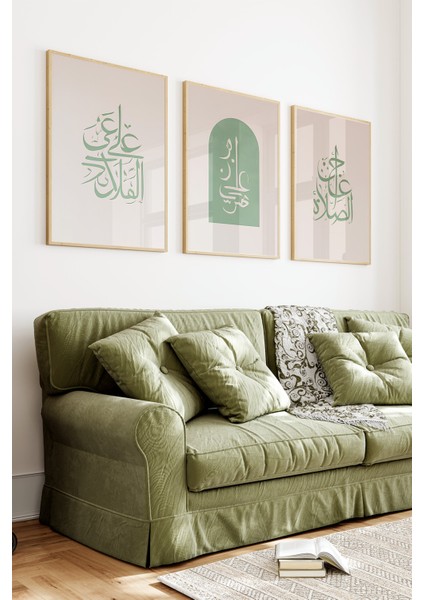 🕋 Hayya Ale’s-Salâh ve Hayya Ale’l-Felâh Yazılı 3’lü Islami Çerçeveli Tablo Seti🌿 CRV1193 23 x 32 indirimleri